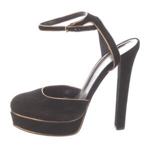 Gucci Black Suede Ankle Strap Sandals EUR 38